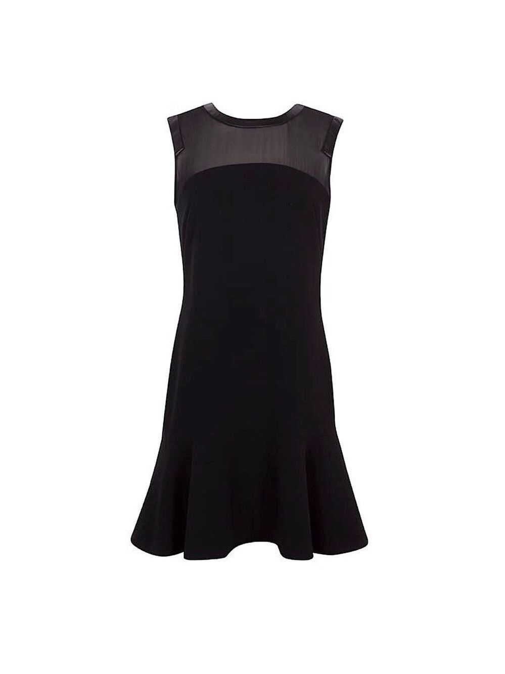 Sandro Leather Trim Flounce Dress - Picture 5 of 11